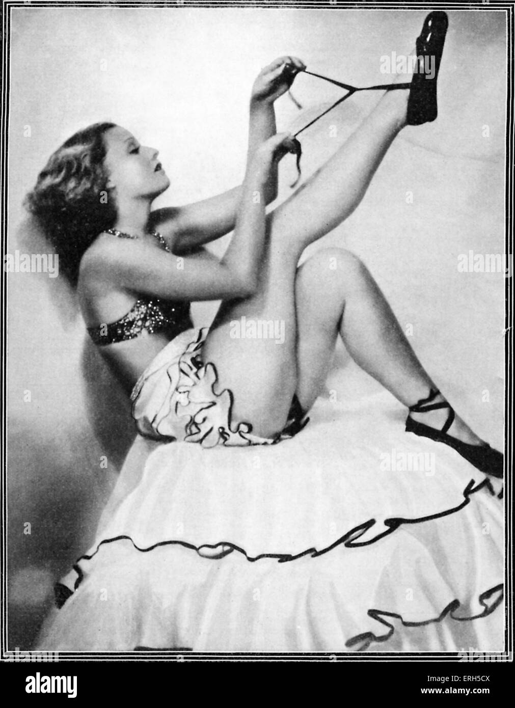Lilian Harvey ritratto, come pin-up nel ' mondo teatrale ' magazine, dicembre 1932. Il britannico nato il tedesco attrice e cantante, 19 Foto Stock