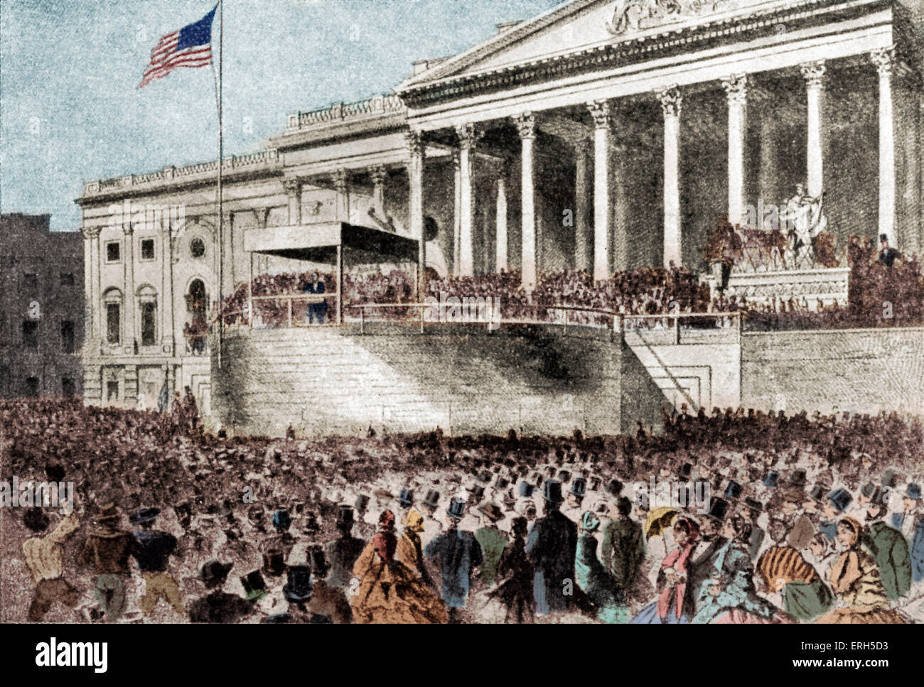 Abraham Lincoln discorso inaugurale - di fronte alla stato di Washington rappresentanti della Camera dei deputati. Marzo 1861. AB: sedicesimo Foto Stock