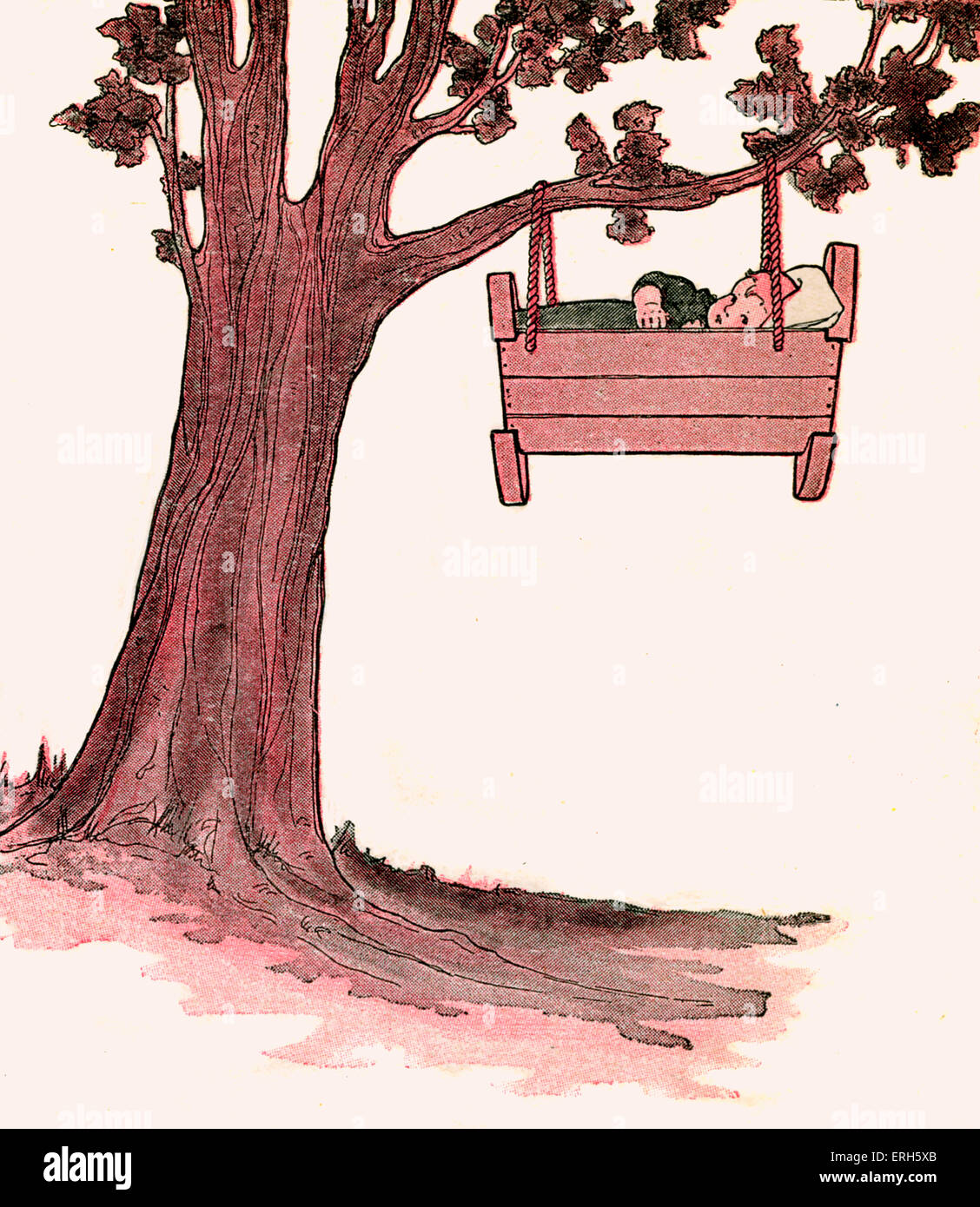 Hush-a-Bye Baby, illustrazione da Blanche Fisher Wright (date sconosciuto), pubblicato 1916. "Hush-a-bye, baby, su il Tree Top!' Foto Stock