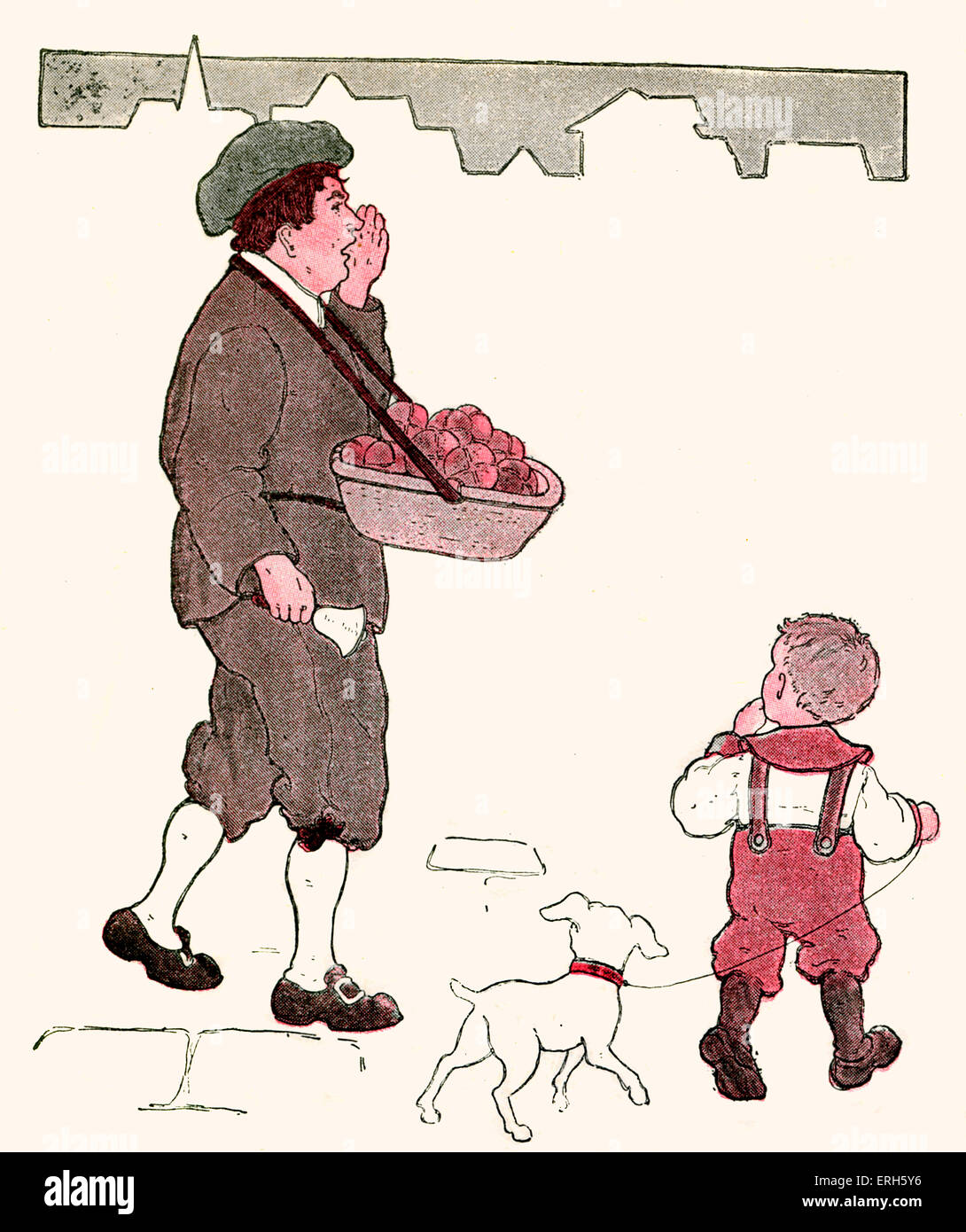 Hot-Cross Bun, illustrazione da Blanche Fisher Wright (date sconosciuto). Pubblicato 1916. " Hot-cross panini! Hot-cross panini!' uno Foto Stock