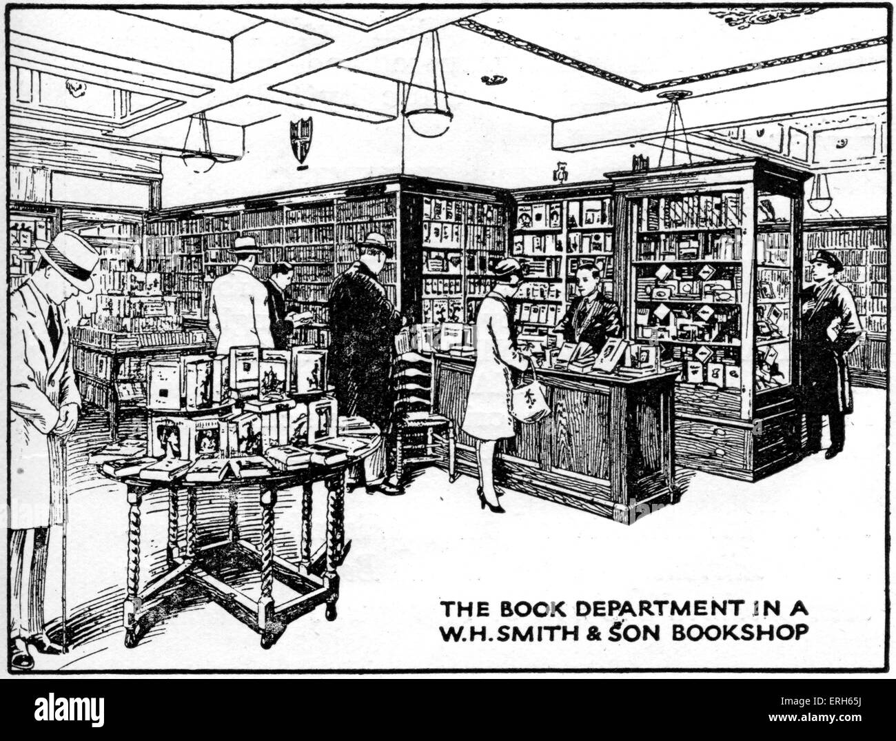 Annuncio per W H Smith dal 1928, pubblicato nel novembre 1928 il problema del 'Bookman'. Foto Stock