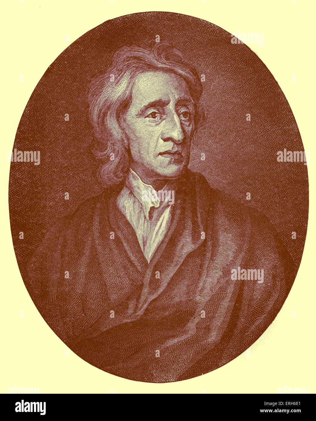 John Locke - Vertue di incisione di una immagine da Sir Godfrey Kneller. Filosofo inglese 1632 - 1704 Foto Stock