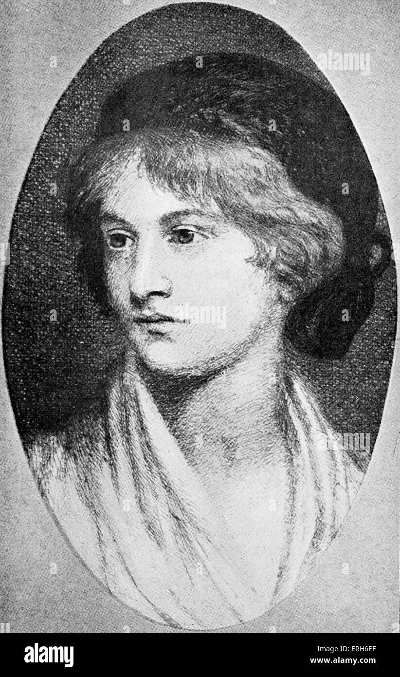 Mary Wollstonecraft Shelley - ritratto. Moglie del poeta romantico Percy Bysshe Shelley. MWS: romantico inglese / romanziere gotico: 30 agosto 1797 - 1 febbraio 1851. Autore di Frankenstein. Foto Stock
