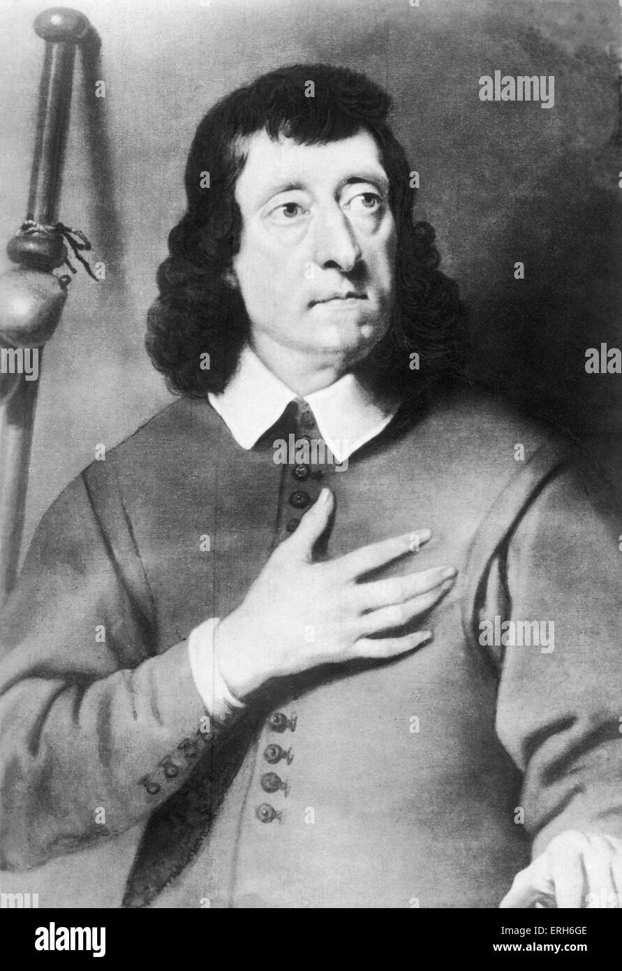 John Milton - ritratto. Poeta inglese e autore del paradiso perduto, 9 Dicembre 1608 - 8 novembre 1674. Foto Stock