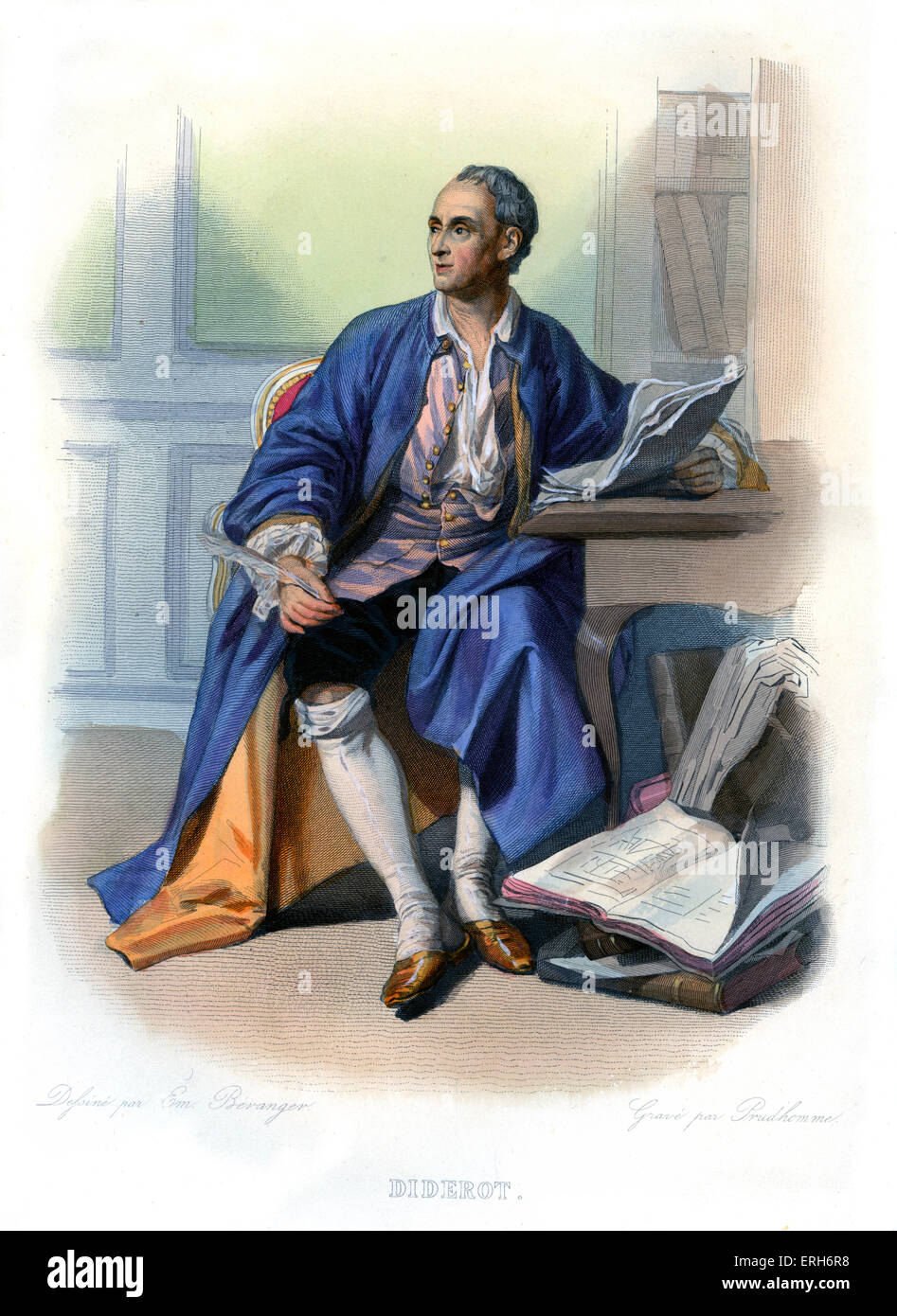 Denis Diderot. Filosofo francese, critico d'arte e scrittore. Co-fondatore e capo redattore e collaboratore per l'Encyclopédie. Foto Stock