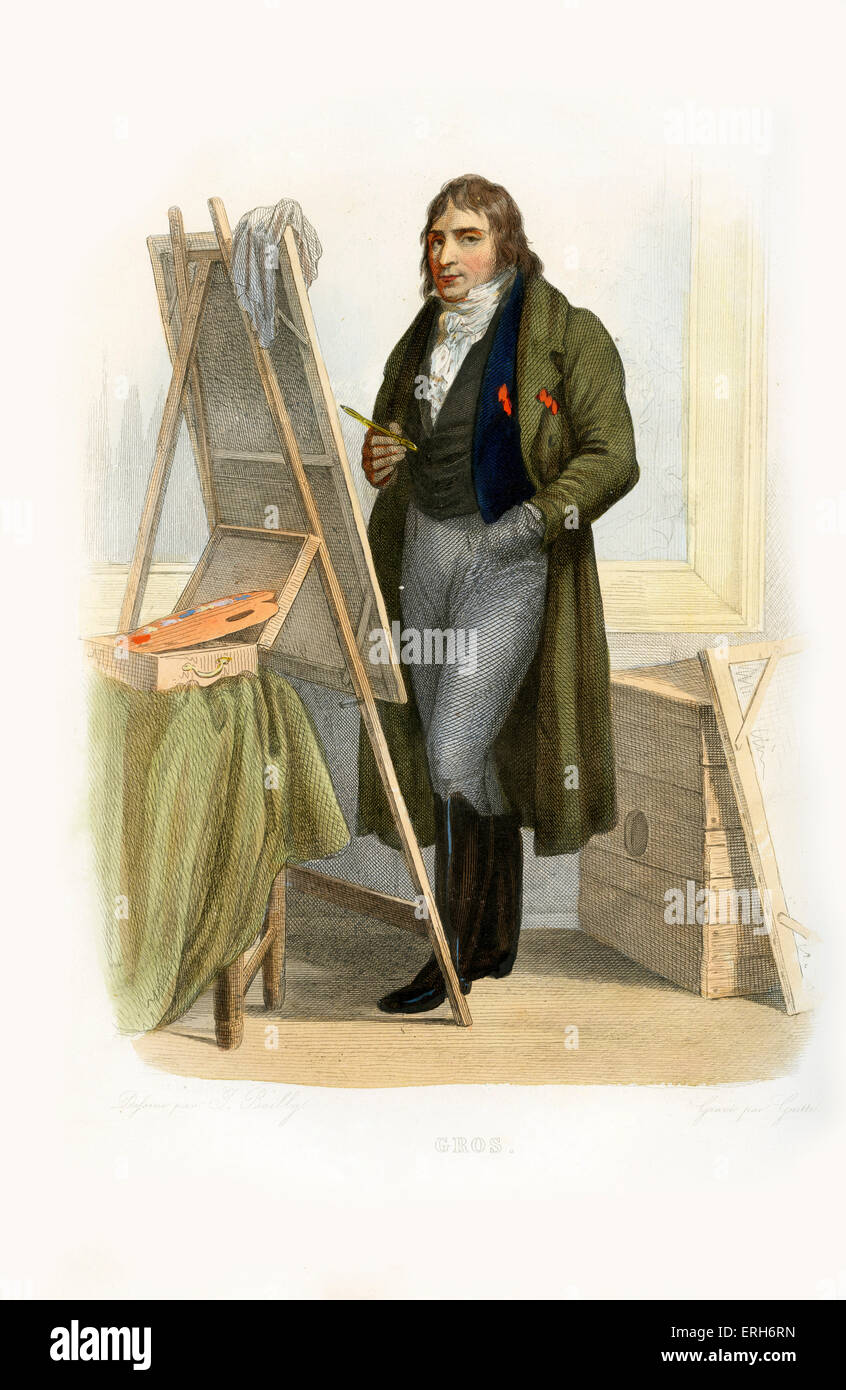 Antoine-Jean Gros. 1770-1835 Francese Francese pittore neoclassico. Incisione di Guitte.c.1847 Foto Stock