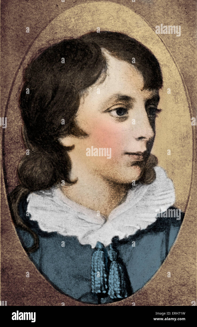 Percy Bysshe Shelley - ritratto come un adolescente. Poeta romantico inglese, 4 Agosto 1792 - 8 Luglio 1822 Foto Stock