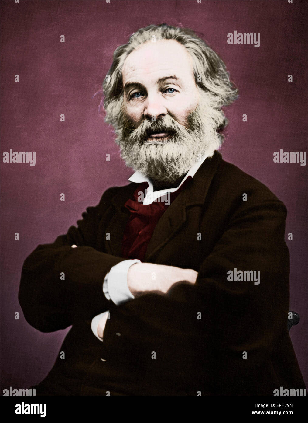 Walt Whitman - ritratto - American poeta e umanista 31 Maggio 1819 - 26 Marzo 1892 Foto Stock
