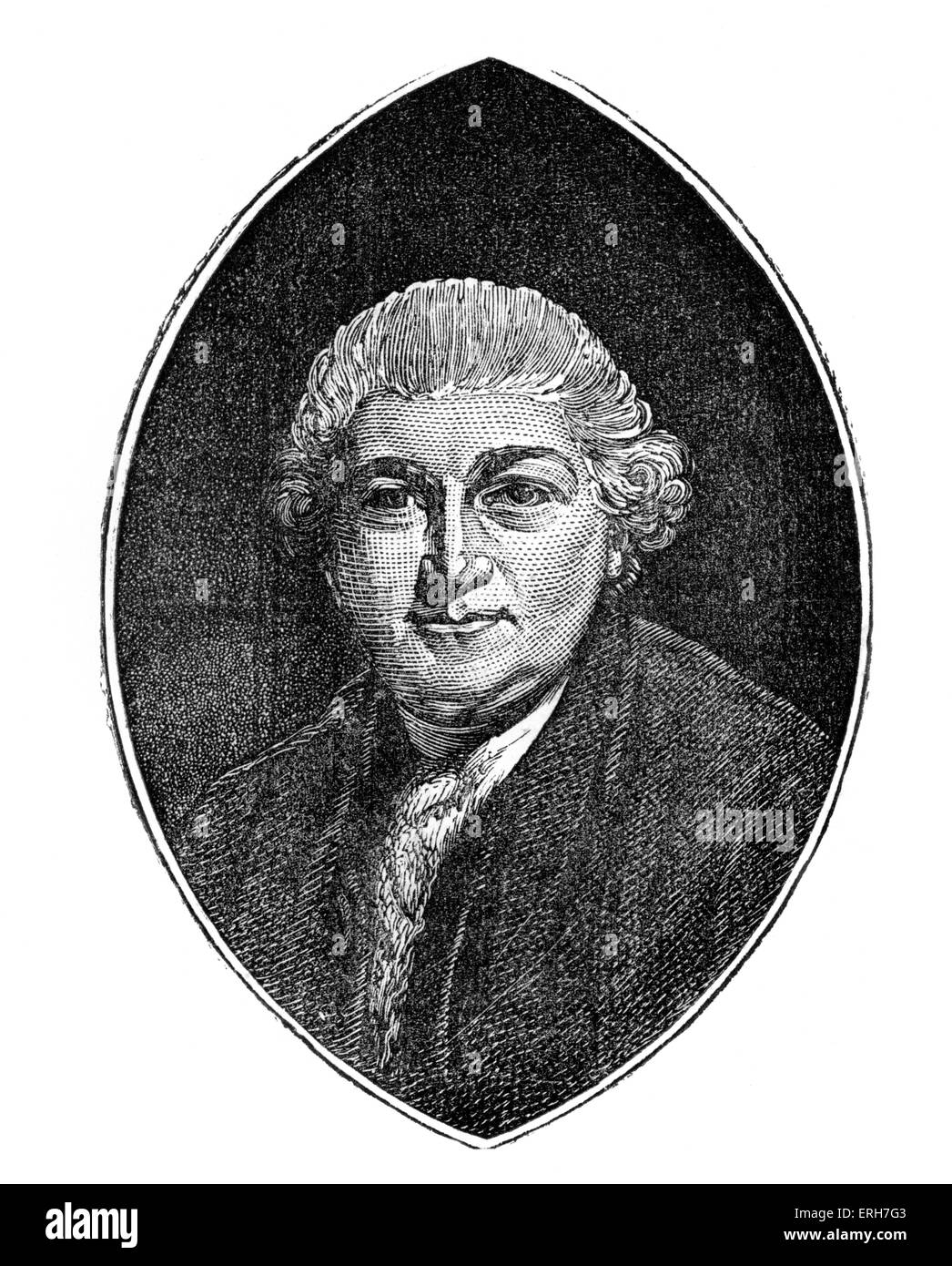 David Garrick attore inglese, drammaturgo, teatro manager e produttore.19 Febbraio 1717 - 20 Gennaio 1779 Foto Stock