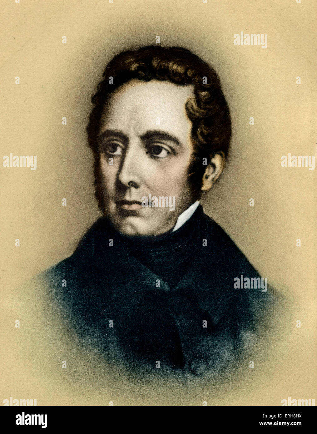 Alphonse-Marie-Louis de Praet de Lamartine, ritratto. Poeta francese e diplomatico 21 Ottobre 1790 - 28 febbraio 1869. Foto Stock