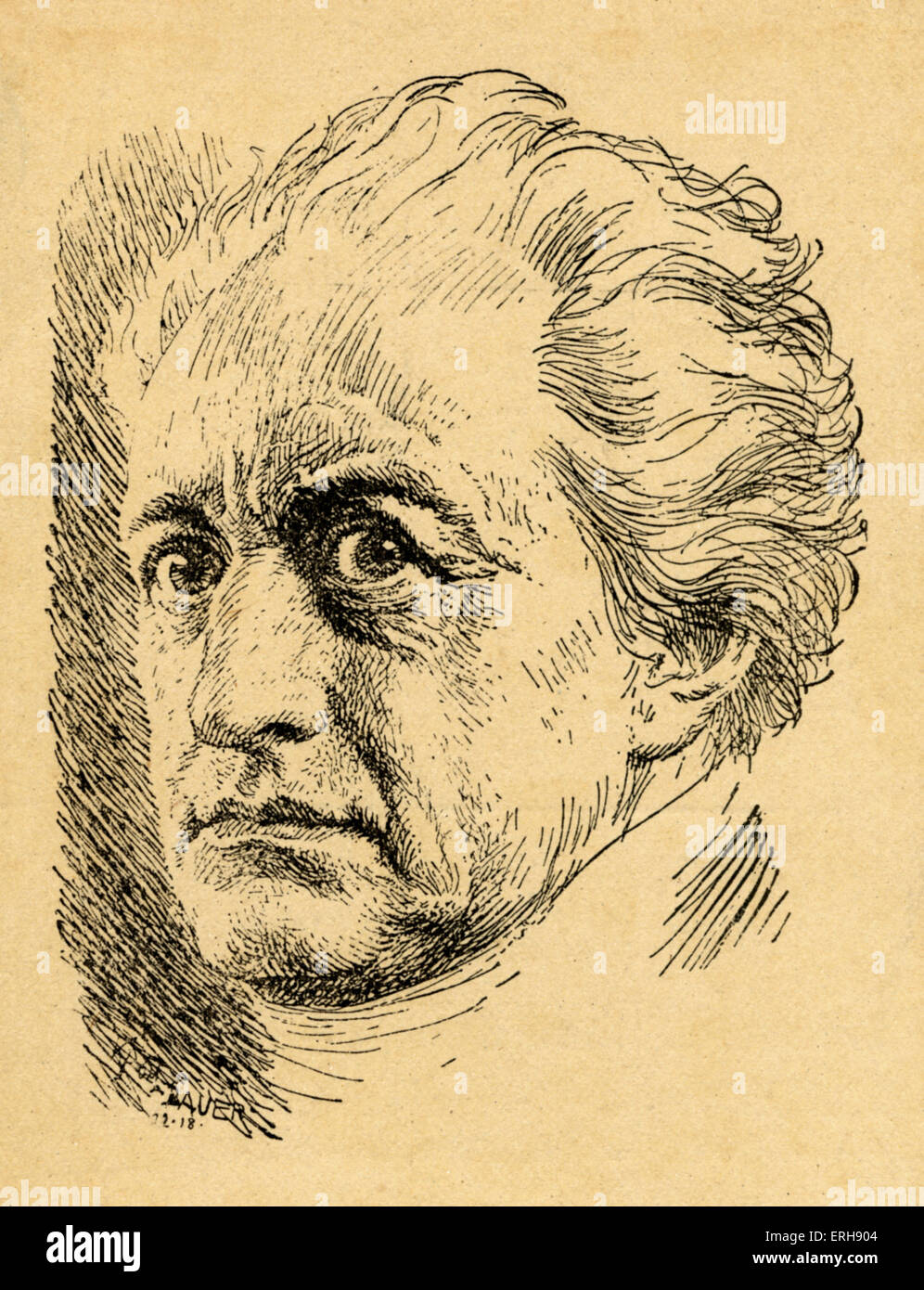 GOETHE, Johann Wolfgang von poeta tedesco, drammaturgo, scrittore e filosofo, Francoforte sul Meno 1749 - Weimar 1832 Foto Stock