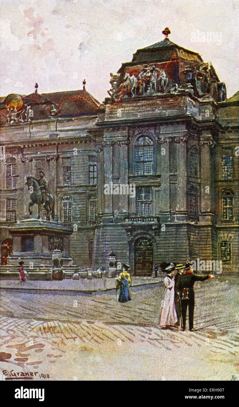 Josefsplatz con libreria principale di Vienna con E. Graner, 1910 Foto Stock