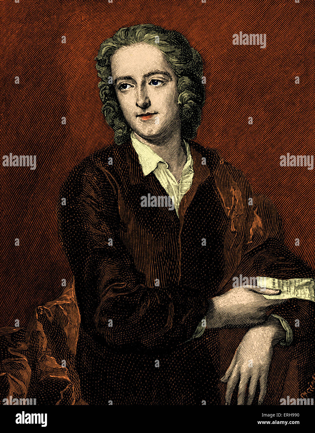 Thomas Gray, ritratto. Poeta Inglese, 1716-1771. Da J G Eccardt Foto Stock