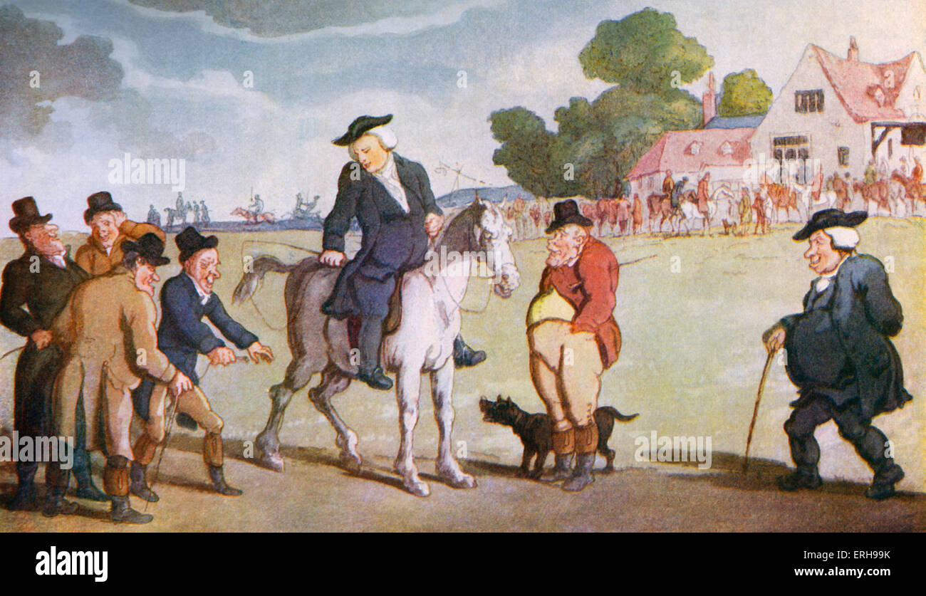 Vicario di Wakefield da Oliver Goldsmith. " Il Vicario vendere il suo cavallo" di Thomas Rowlandson, artista inglese: 1757 - 1827. OG: . Foto Stock