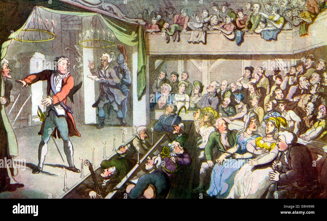 Vicario di Wakefield da Oliver Goldsmith. Illustrazione di "stage" di Thomas Rowlandson, artista inglese: 1757 - 1827. OG: Foto Stock