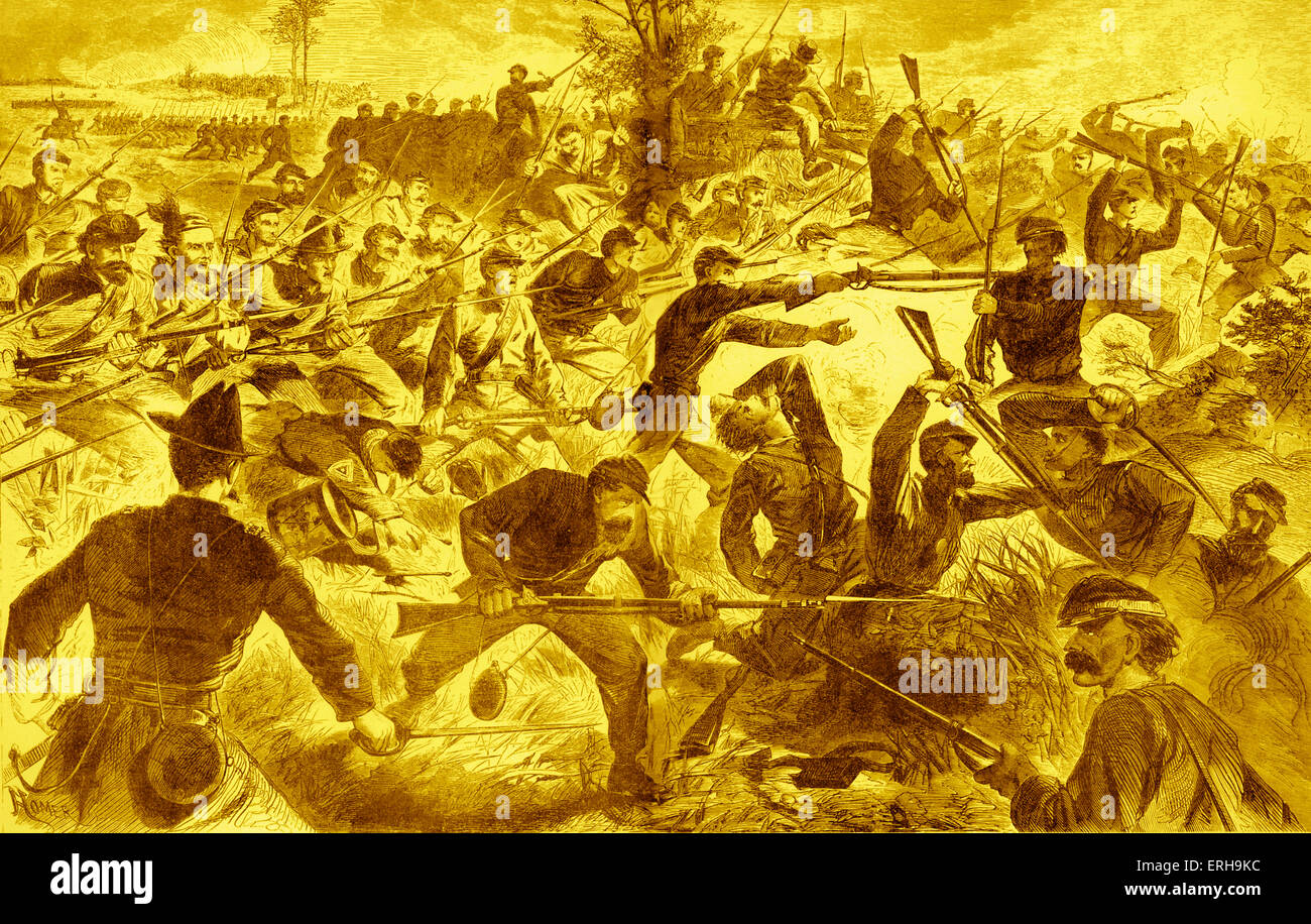 La baionetta combattimenti durante la Guerra Civile americana la battaglia. Illustrazione di Winslow Homer (1836 - 1910), 1860s. Foto Stock