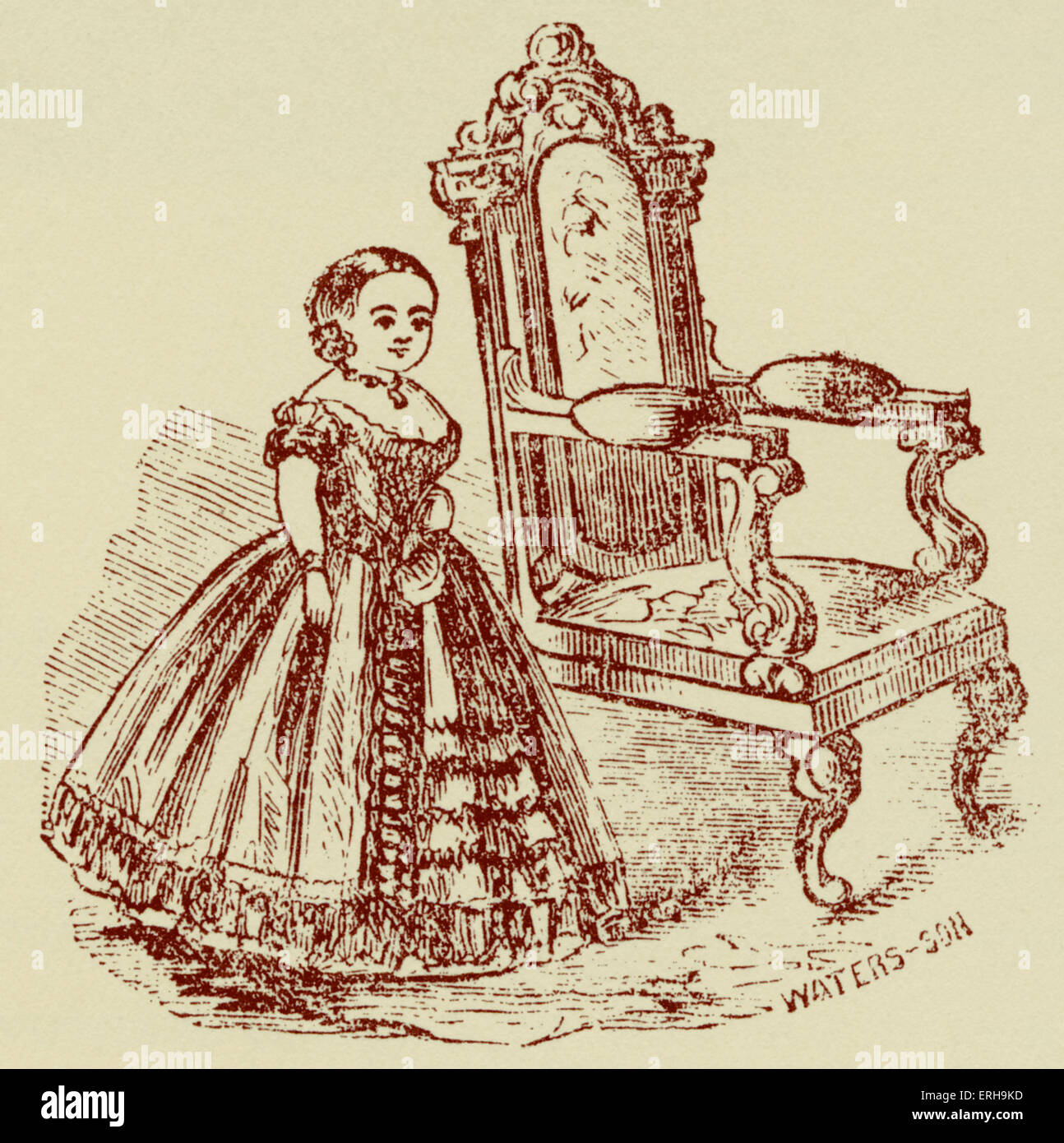 Il Barnum American Museum pubblicità per il matrimonio di professional attrazioni sideshow Miss Lavinia Warren, la "Piccola regina di bellezza', e il Generale Tom Thumb (Charles Sherwood Stratton). Maggio 10, 1863. Artista sconosciuto. Foto Stock