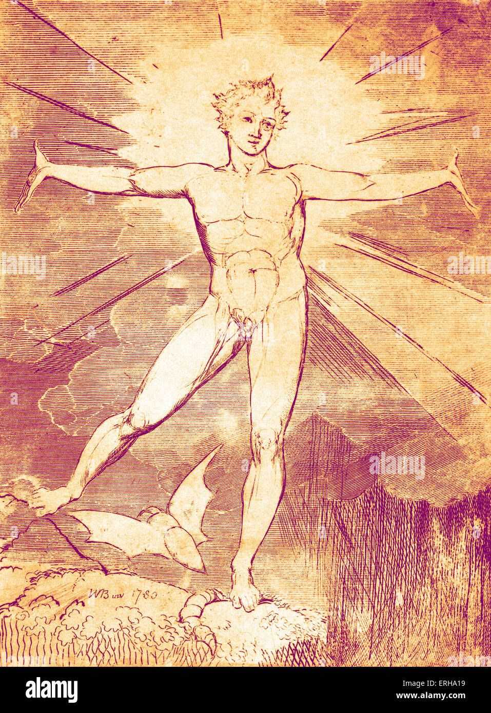 Lieto giorno da William Blake, 1780. Eventualmente una illustrazione di Shakespeare, linee adottate da Romeo e Giulietta: 'Notte di candele Foto Stock