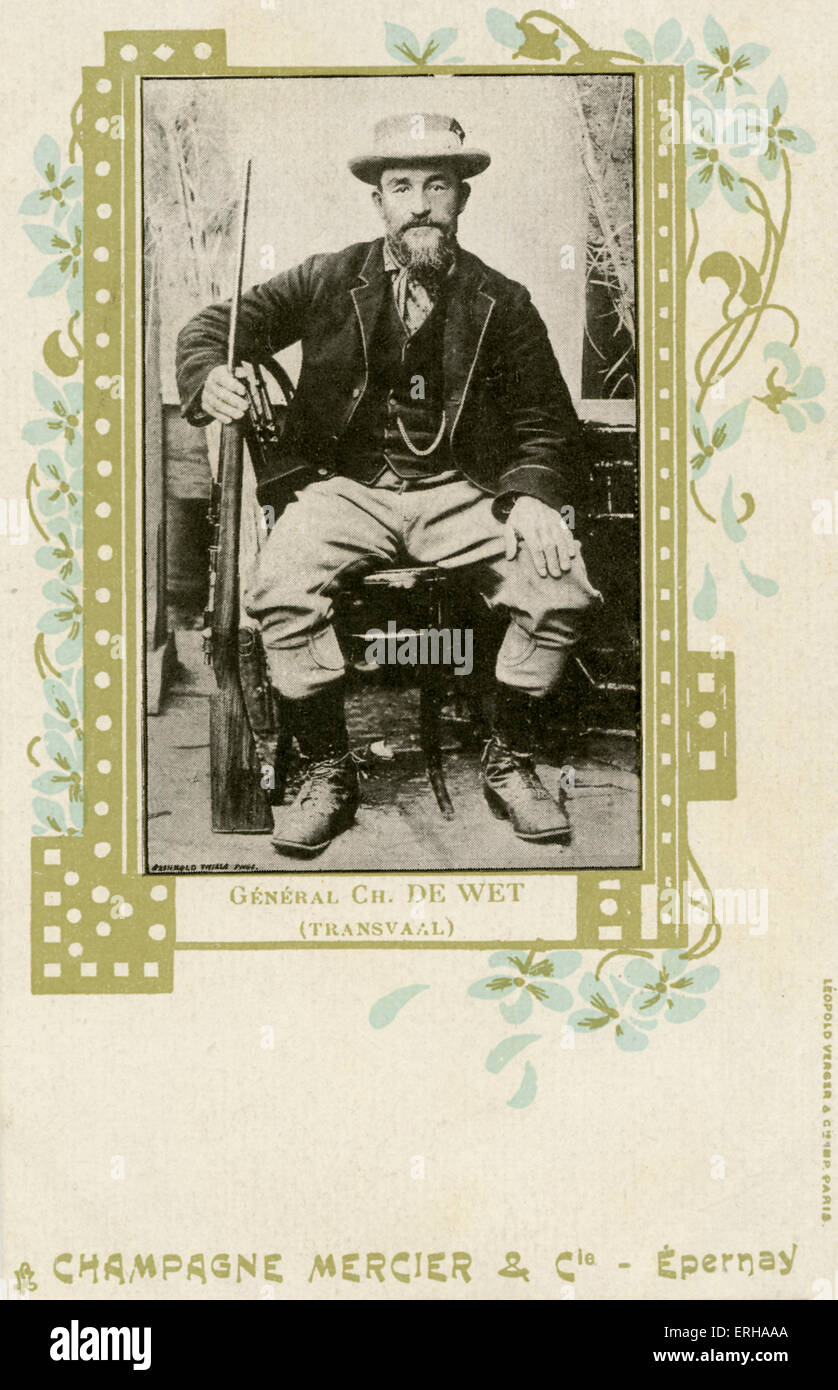 Generale Christiaan de Wet (1854-1922). General de Wet lottato per Transvaal nella Seconda guerra boera (1899-1902), e fu famoso era il suo uso della guerriglia Foto Stock
