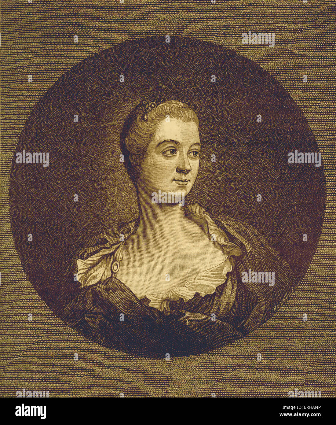 Madame de Pompadour - da incisione di J. Watson dopo la verniciatura da F. Boucher. Pseudonimo di Jeanne Antoinette Poisson.amante di Luigi XV di Francia. 1721 - 15 aprile 1764. Foto Stock