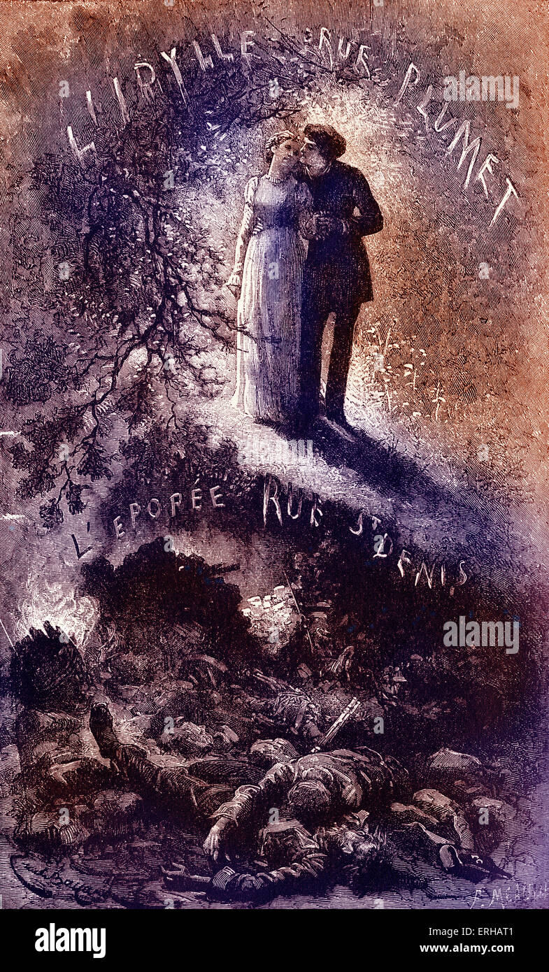 'L'idylle rue Plumet et l'épopée rue Saint-Denis' - libro IV di Les Misérables di Victor Hugo. Coperchio anteriore. Romanzo in cinque Foto Stock