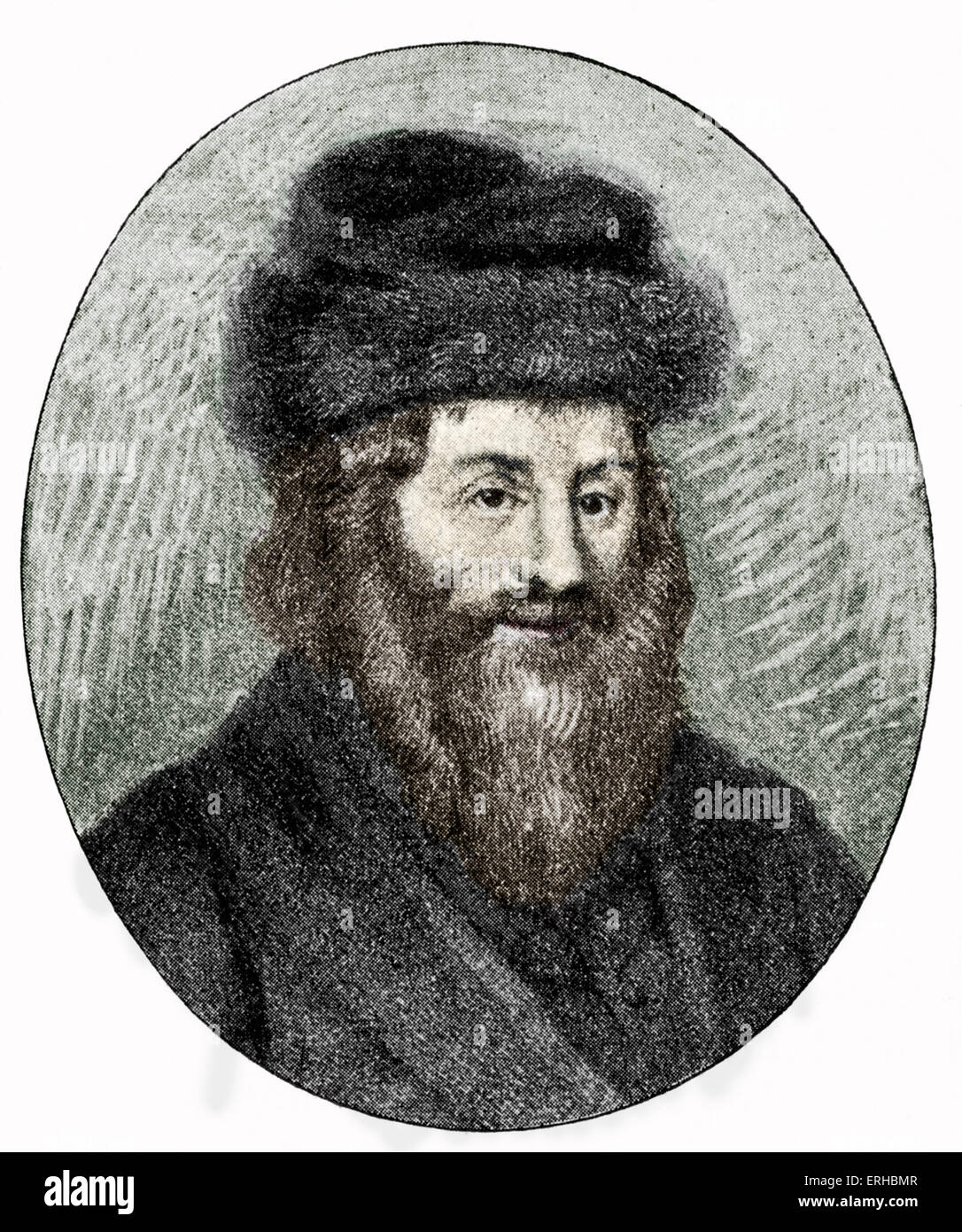 Rabbi Mosè ben Samuel Sofer, noto per la sua opera principale come Hatam Sofer. 1762-1839. Foto Stock
