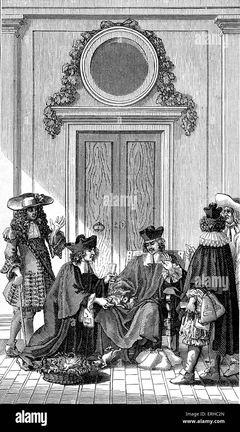 Jean Racine 's Les Plaideurs o i litiganti, una commedia in tre atti che ha debuttato nel 1668 presso l'Hôtel de Bourgogne in Foto Stock