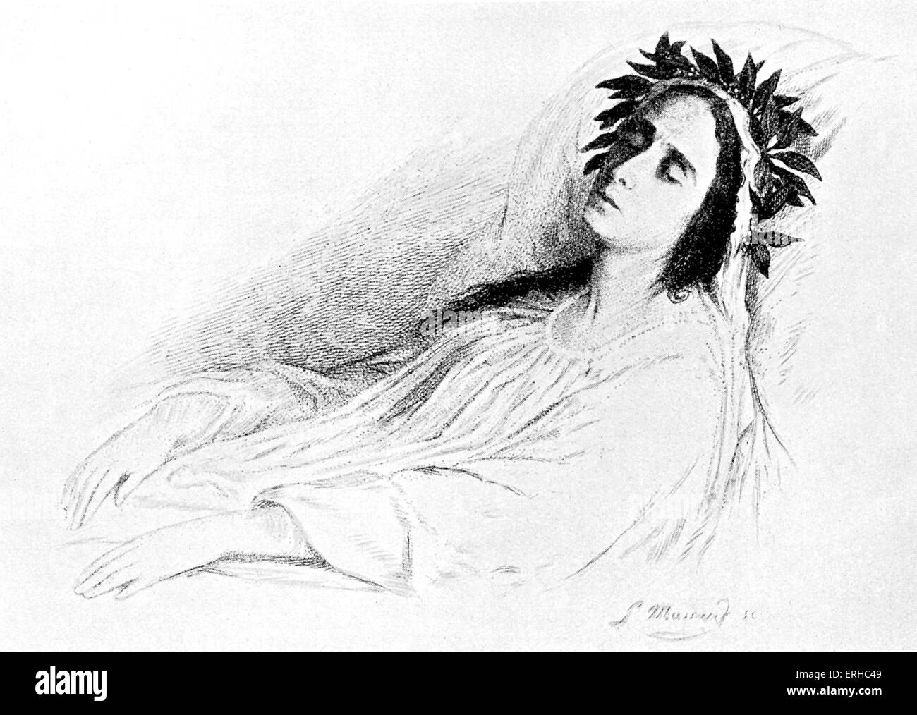 Rachel (Elisabeth Rachel Felix) su deatbed. . 21 Febbraio 1821 - 3 gennaio 1858. Foto Stock