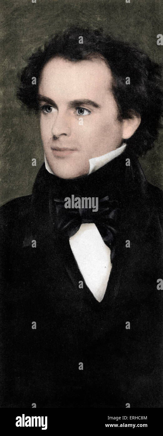 Nathaniel Hawthorne, romanziere americano. 4 Luglio 1804 - 19 maggio 1864. Foto Stock