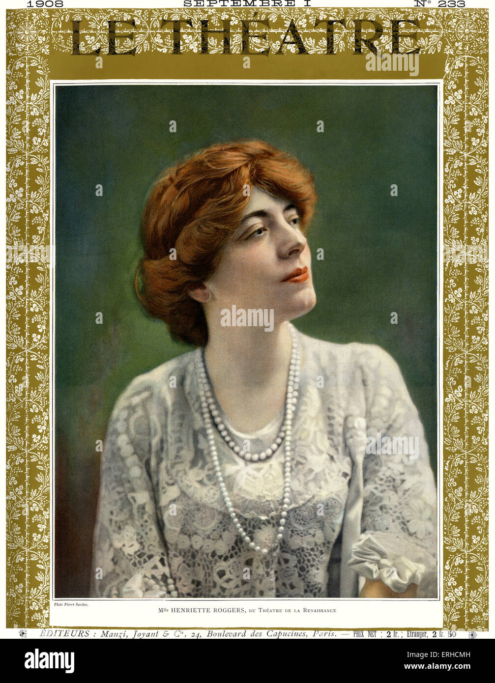 Henriette Roggers, attrice francese. Del Teatro de la Renaissance. Da coprire le Theatre, 1908. Foto Stock