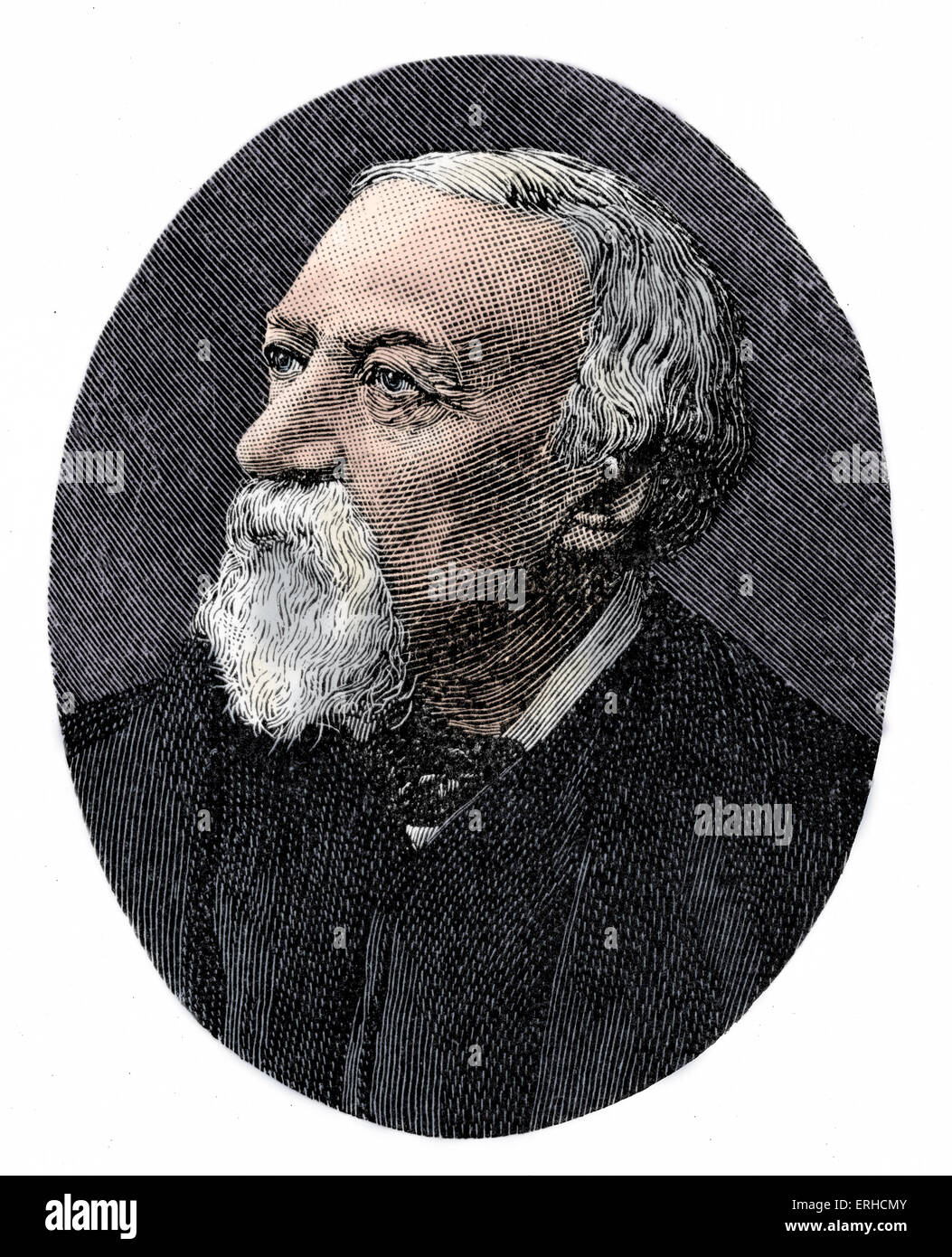 Robert Browning (7 maggio 1812 - 12 dicembre 1889). Xix secolo inglese poeta e drammaturgo. Illustrazione dopo una fotografia da Foto Stock