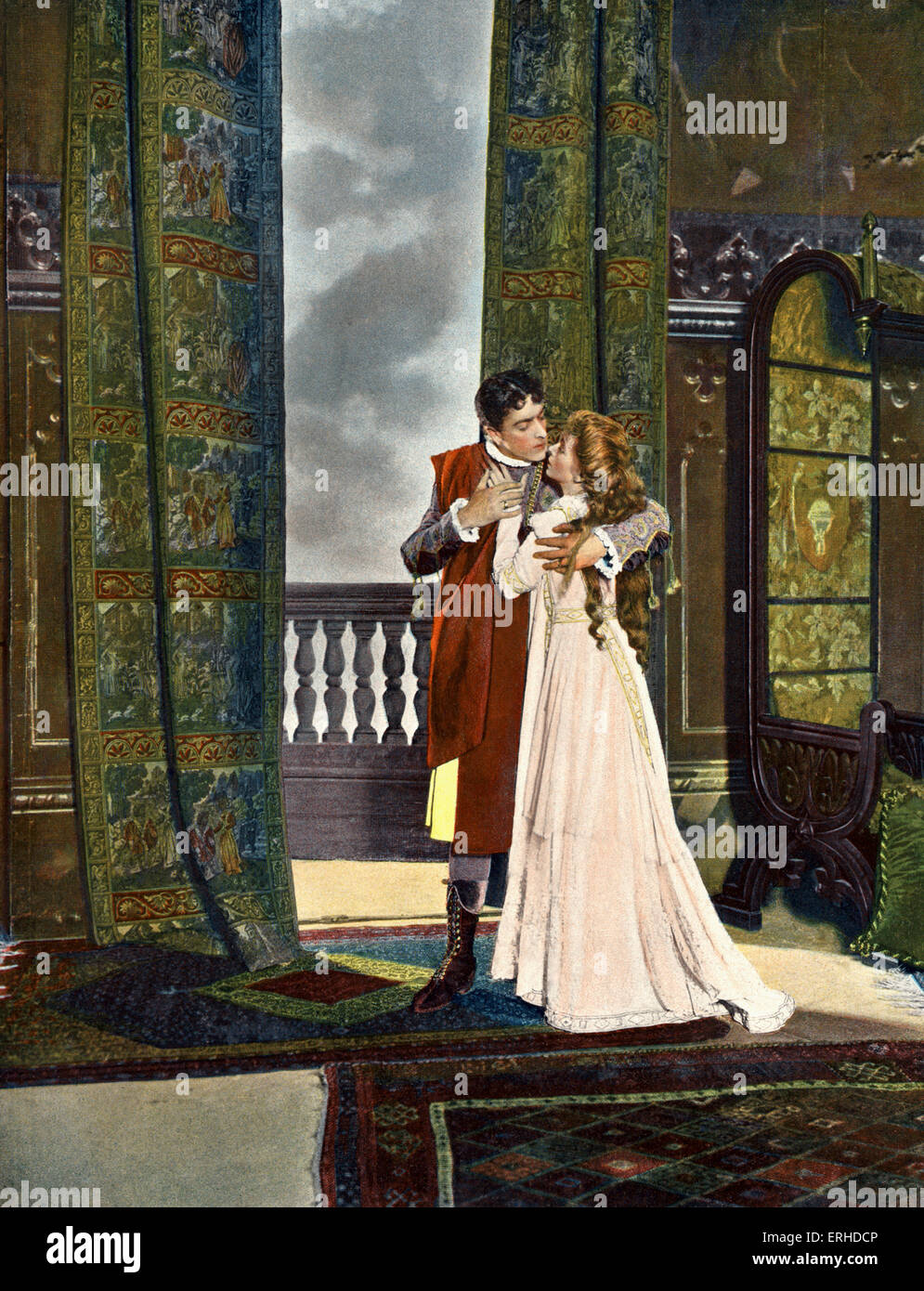 Shakespeare's 'Romeo & Juliet' con William Faversham come Romeo e Maud Adams come Juliet. Empire Theatre di New York, 1899. Foto Stock
