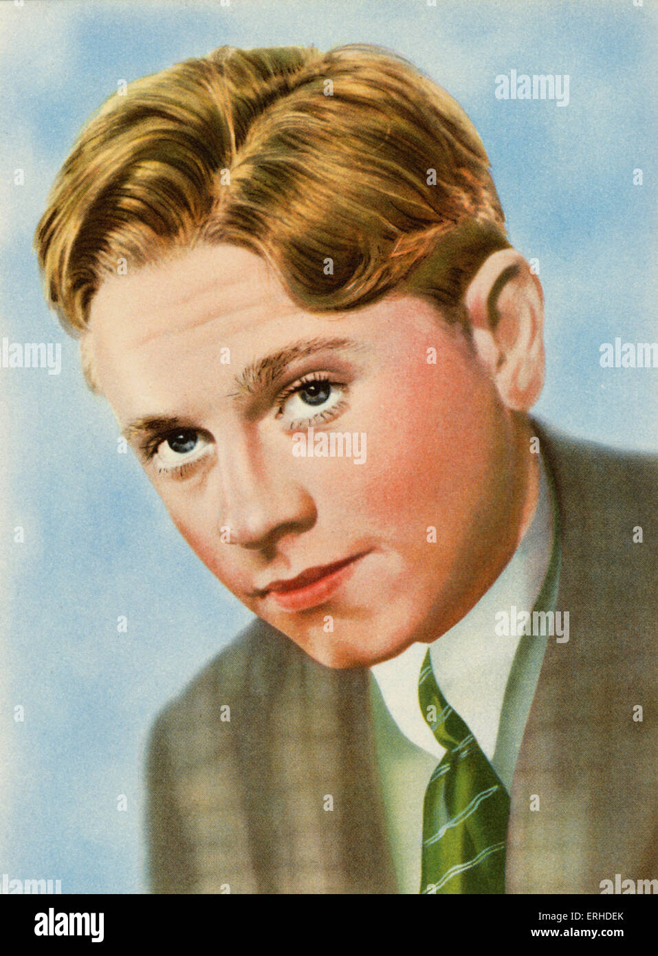Mickey Rooney. Ritratto su carta da Sherman la serie delle famose stelle del cinema, 1930 . Attore americano. Foto Stock
