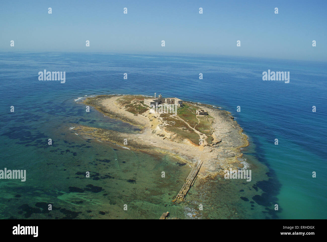 Vista aerea di isola in Sicilia Foto Stock