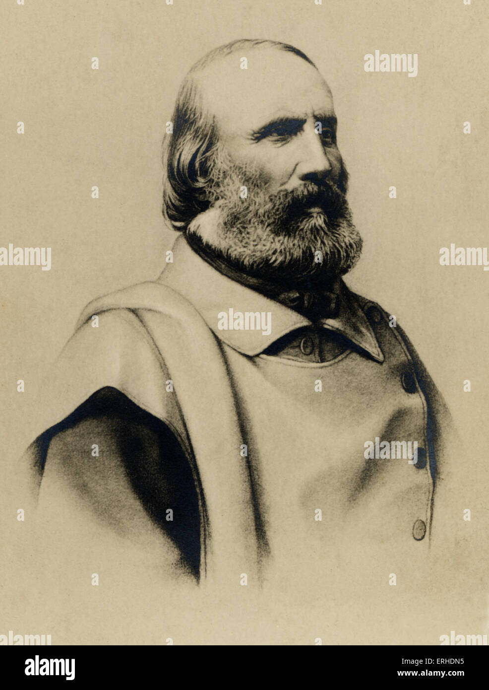 Giuseppe Garibaldi - Patriota, soldato e padre di nazionalismo Italiano, 1807-1882. Verdi. Risorgemento. L'Italia. Inizio del XX Foto Stock