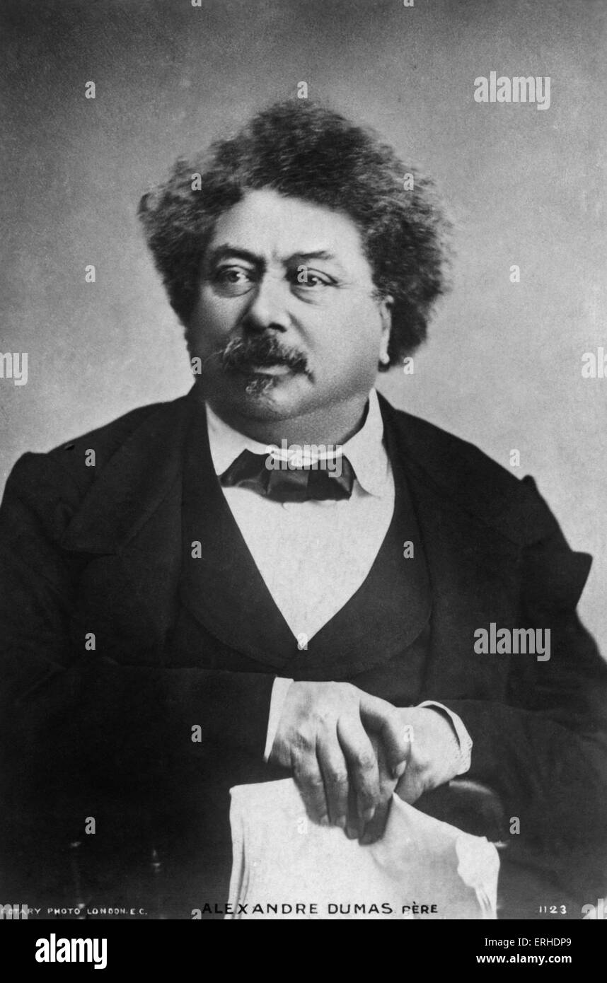 Alexandre Dumas père, ritratto, autore francese e drammaturgo, 24 Luglio 1802 - 5 dicembre 1870. Foto Stock