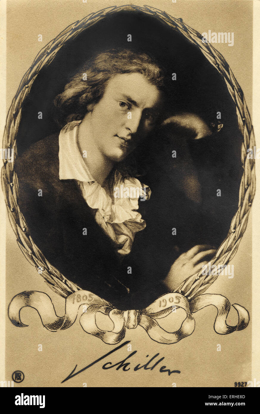 Friedrich von Schiller, ritratto. Il tedesco del XVIII secolo il Drammaturgo, poeta e teorico letterario, 1759-1805 Foto Stock