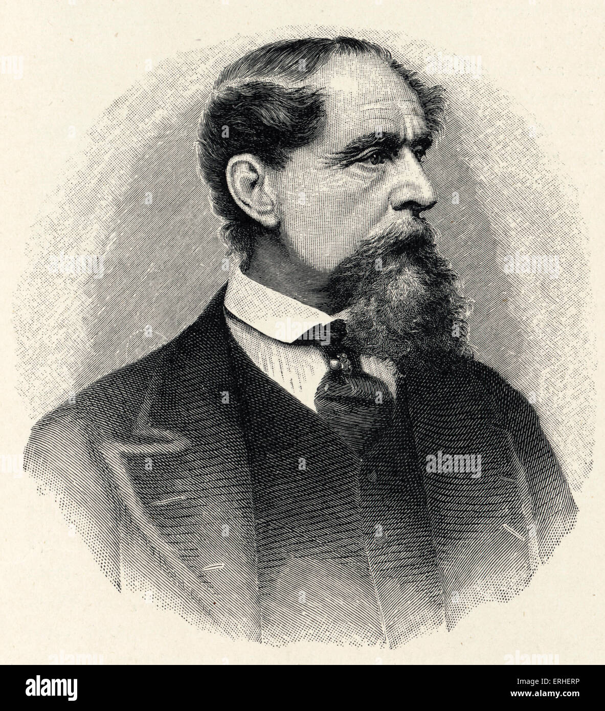 Charles Dickens - Ritratto incisione di JC Armytage dalla foto scattata nel 1868. Romanziere inglese,1812-1870. Foto Stock