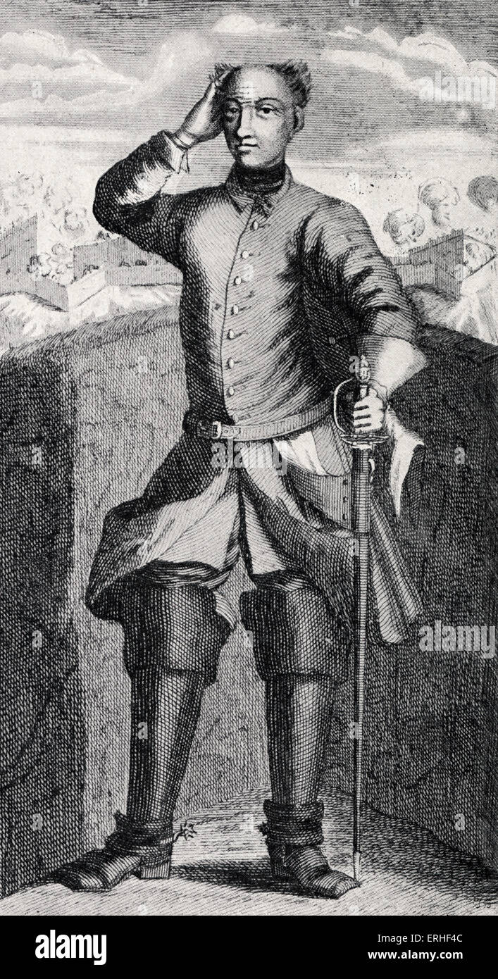 VOLTAIRE, Francois-Marie Arouet - frontespizio per il suo "Histoire de Carlo XII, Roi de Suède', 1731. 1694-1778. Foto Stock