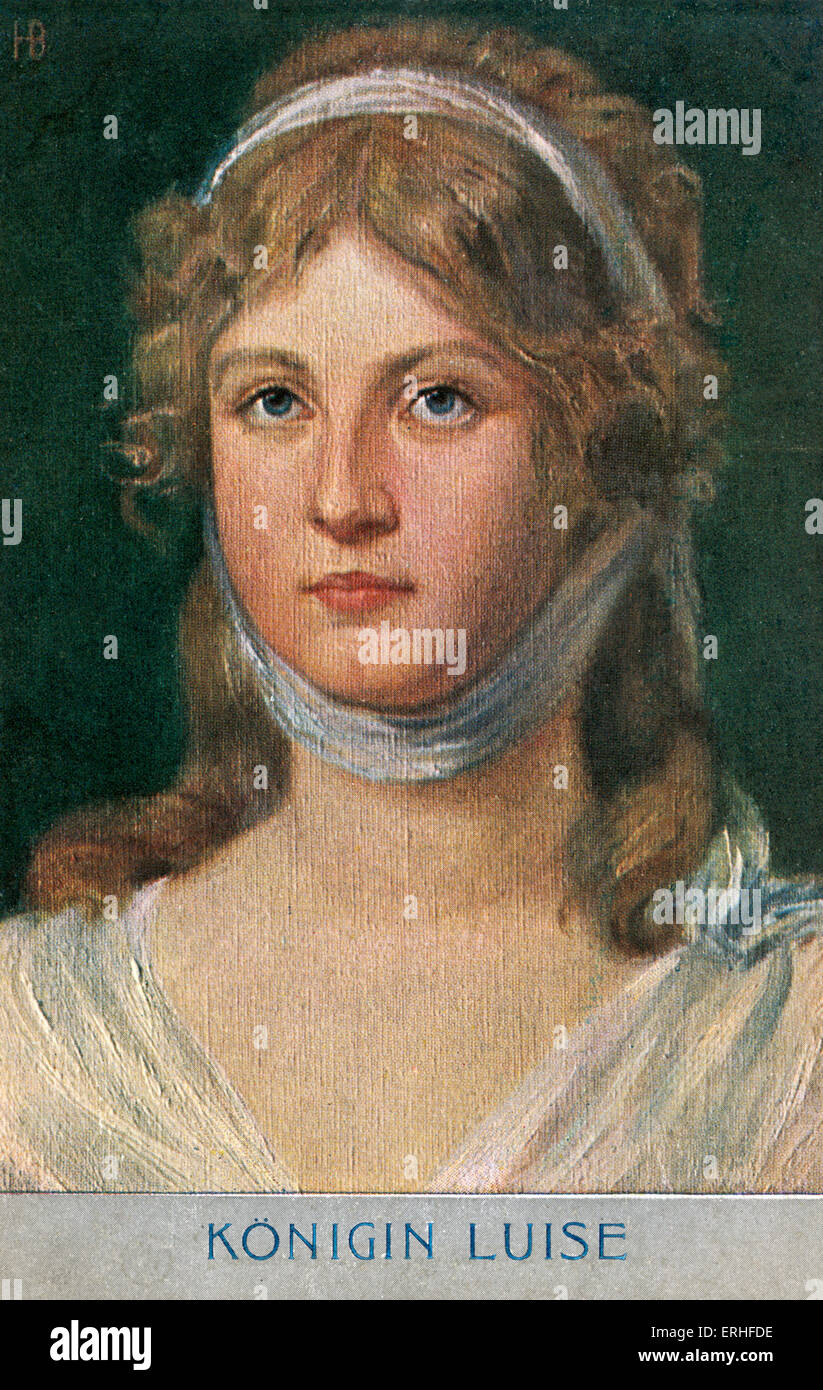 La regina Luisa di Prussia - ritratto. Moglie di Re Federico Willliam III. Indossando la corona, fascia, e il XVIII secolo abito. 10 Foto Stock