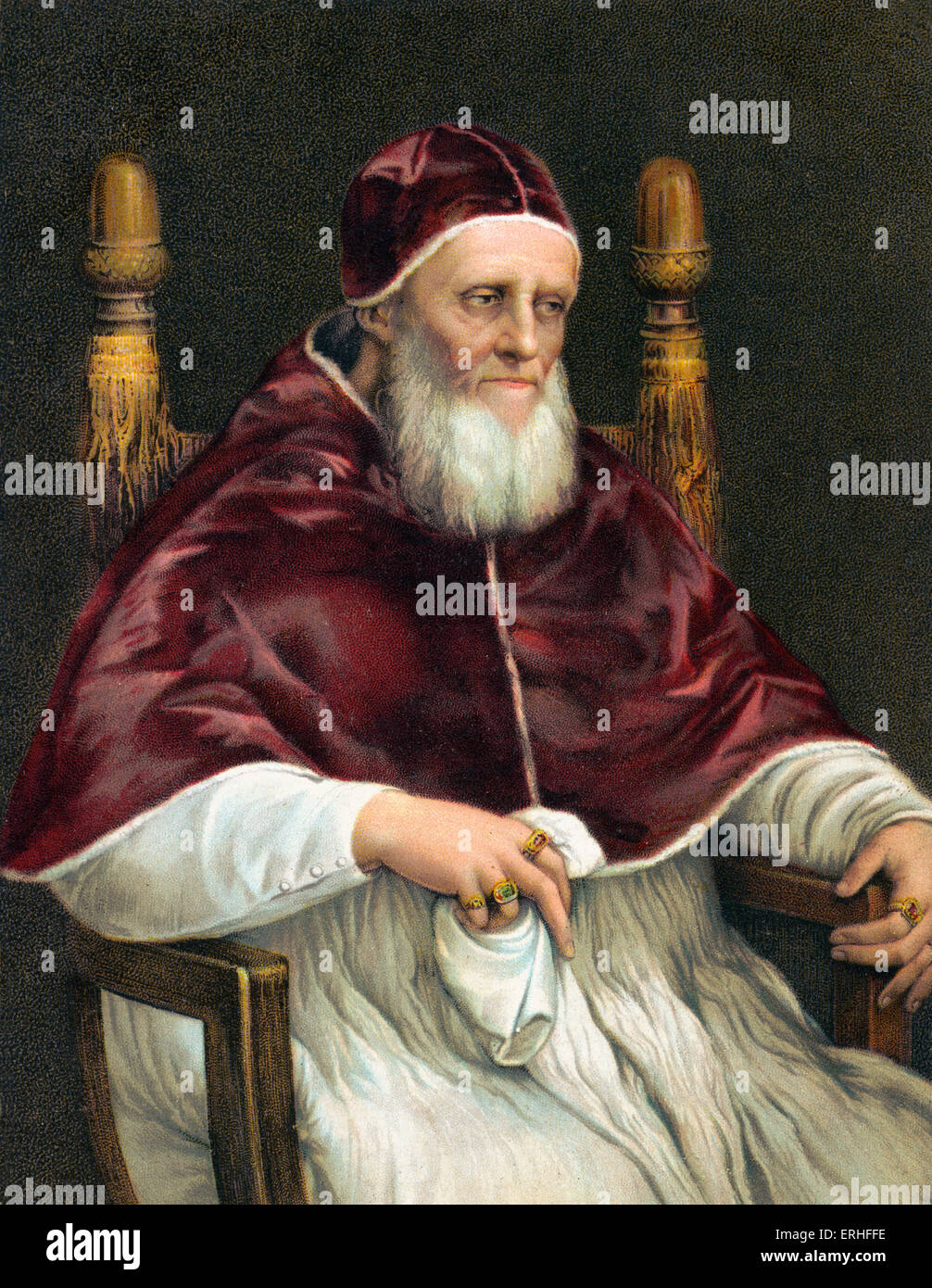 Il papa Giulio II - ritratto. Papa dal 1503 al 1513 - 5 Dicembre 1443 - 21 Febbraio 1513 - dipinto da Raffaello Sanzio Foto Stock