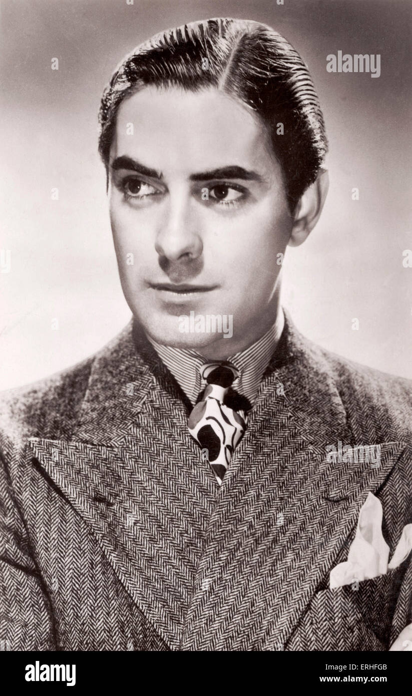 Tyrone Power - ritratto. Attore statunitense, 5 maggio 1914 - 15 novembre 1958 - foto: Metro Goldwyn Mayer. Foto di pubblicità Foto Stock