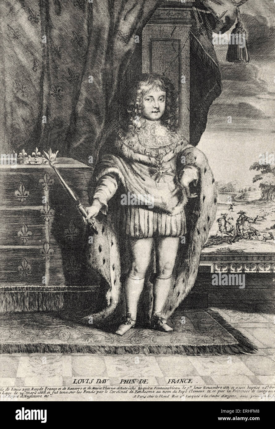 Le Grand Dauphin, Louis de France - Ritratto del figlio del monarca francese Louis XIV (Roi Soleil, Re Sole) e la regina Maria Foto Stock