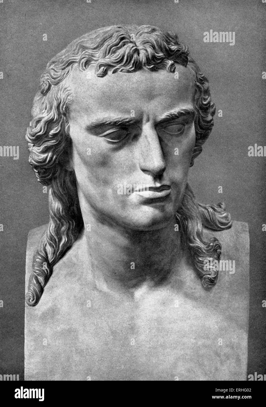 Friedrich von Schiller, busto da Johann Heinrich Dannecker, 1794. Il tedesco del XVIII secolo il Drammaturgo, poeta e teorico letterario. Foto Stock