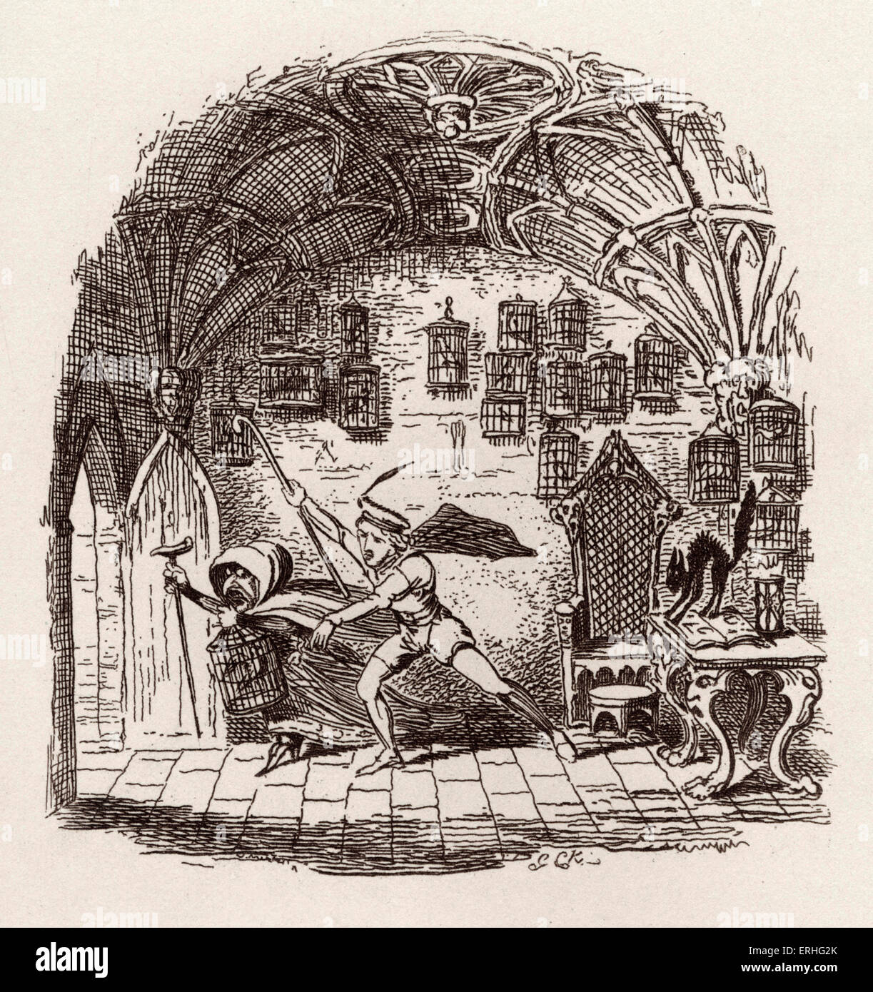 Fratelli Grimm Bambini e famiglia racconti - pubblicato nel 1812-15. In seguito noto come Grimm di favole. Illustrazione per ' Foto Stock