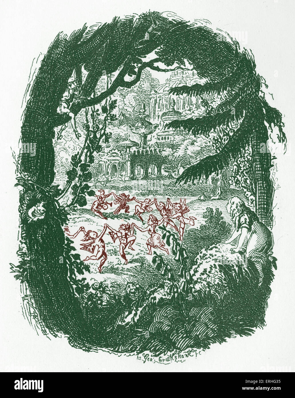 Fratelli Grimm Bambini e famiglia racconti pubblicati nel 1812-15. In seguito noto come Grimm di favole. Illustrazione per la " Foto Stock