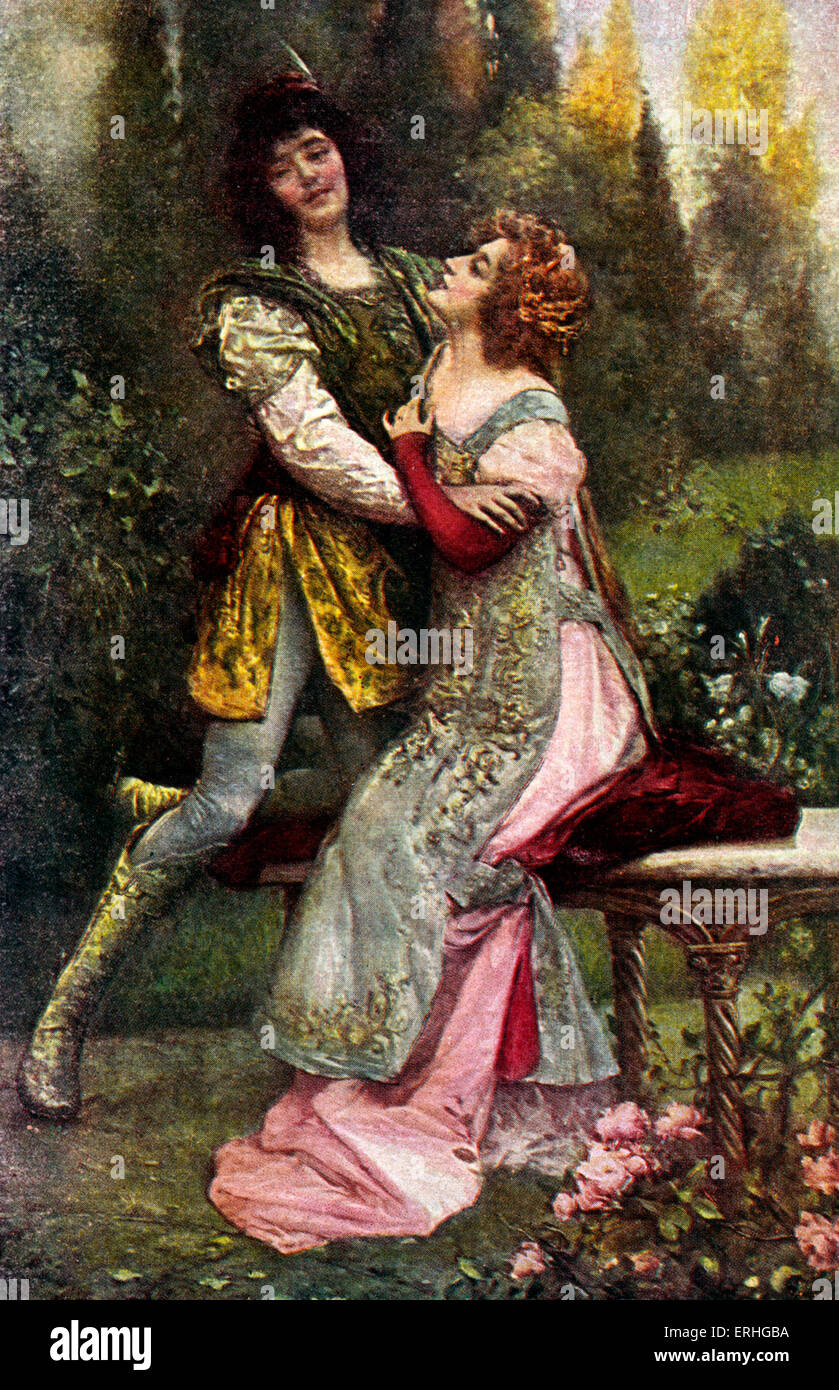 Francesca da Rimini - ritratto della figlia di Guido da Polenta di Ravenna, Italia in un abbraccio con il suo amante Paulo Foto Stock