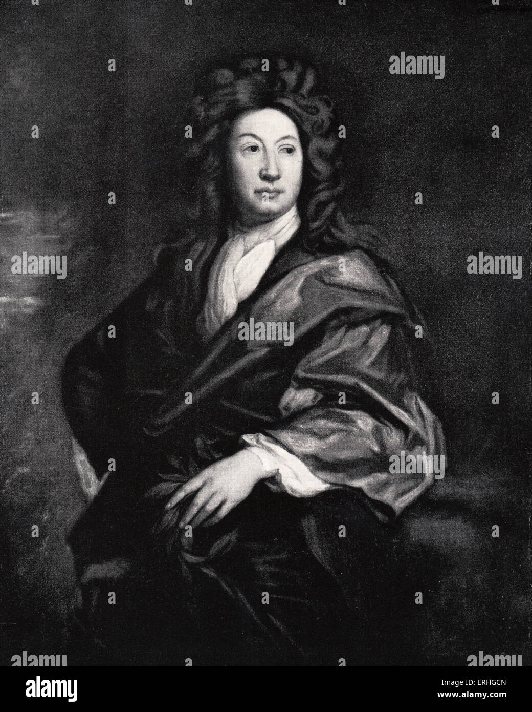 John Dryden, ritratto. Poeta inglese, critico letterario e drammaturgo. 19 Agosto 1631 - 12 maggio 1700. La pittura di Sir G. Keller. Foto Stock