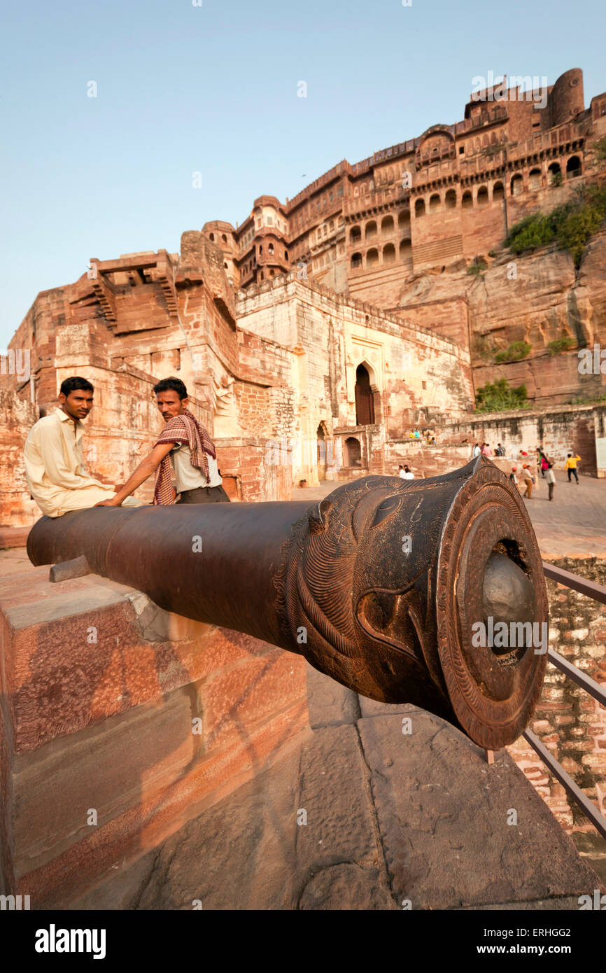 Forte Mehrangarh di Jodhpur, Rajasthan, India, Asia Foto Stock