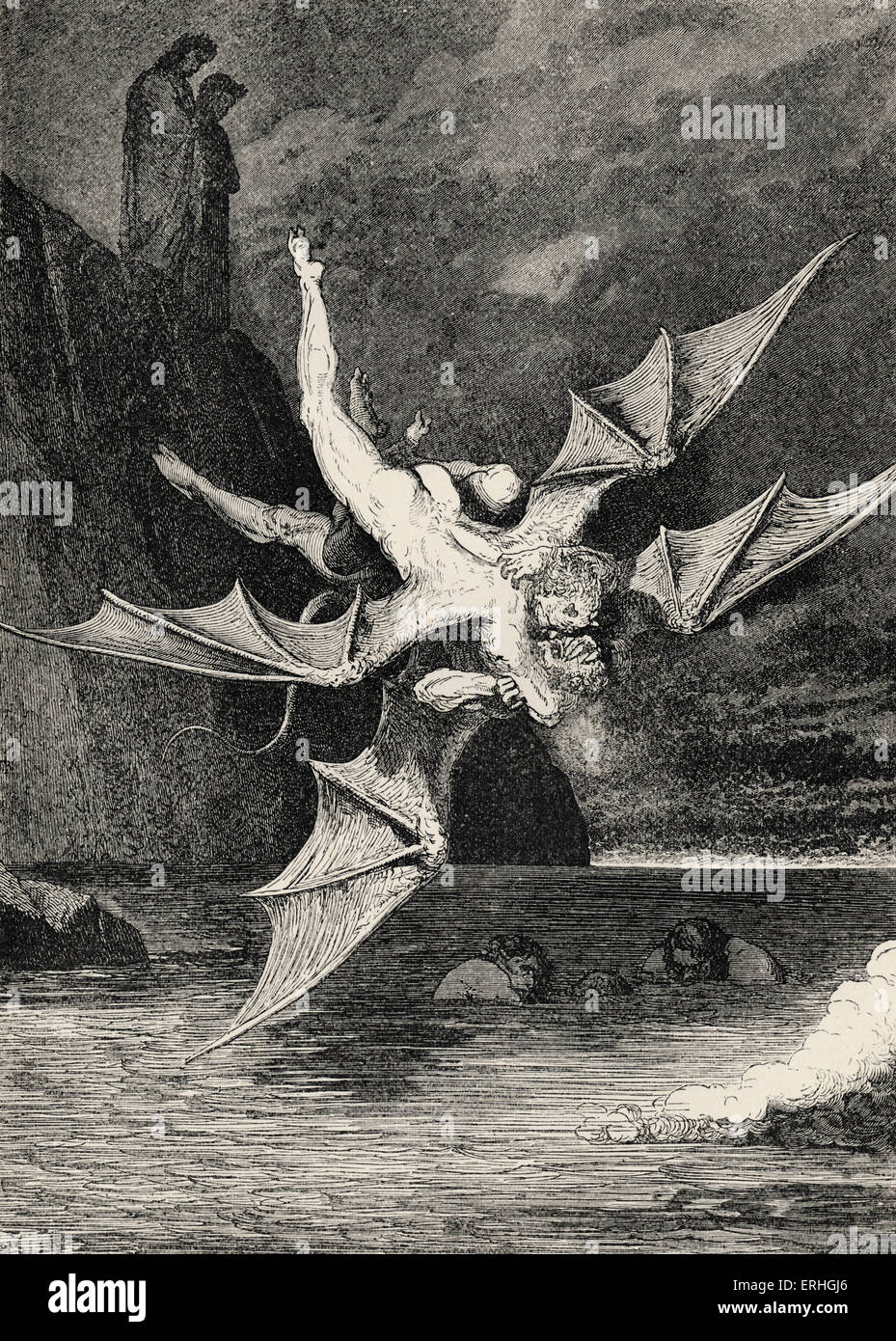 Dante Alighieri, La Divina Commedia, l'Inferno (Divina Commedia, Inferno) - Canto XXII (22): illustrazione di Gustave Doré per Foto Stock